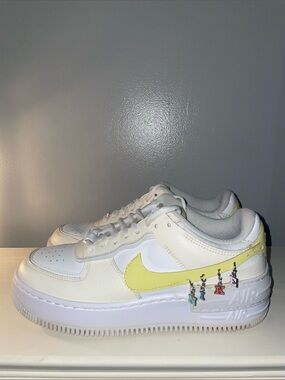 Nike Air Force 1 Shadow Barely Volt White Sneakers Women's 8.5 DJ5197-100